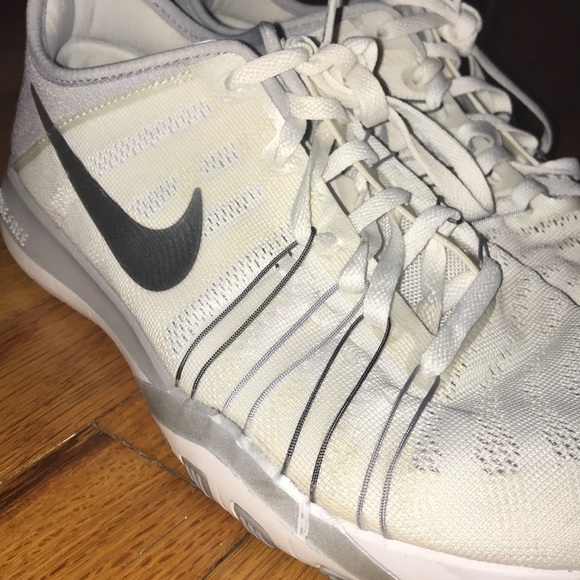 White and Gray Women’s Nike Tennis Shoes - Picture 3 of 4